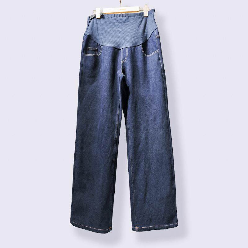 爱美妈咪秋冬韩版直筒宽松棉牛仔裤薄绒保暖柔软孕妇阔腿裤65G408,淘宝优惠券,粉丝福利购,淘宝优惠卷