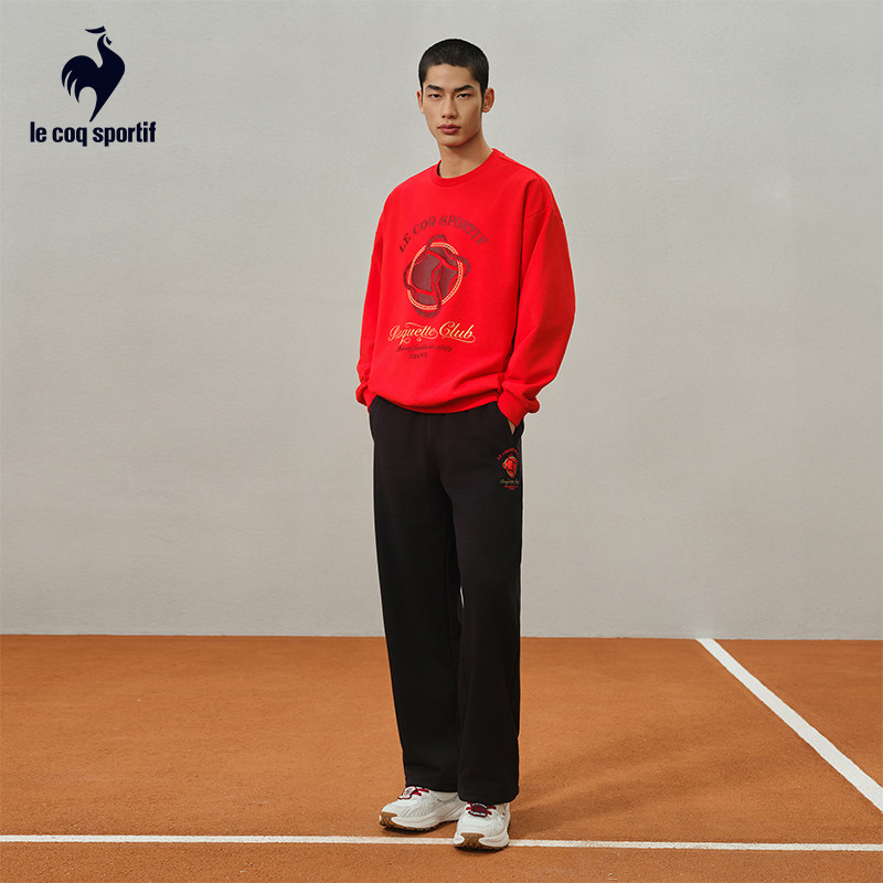 乐卡克法国公鸡男女同款运动针织长裤2025年春季新品直筒休闲裤,淘宝优惠券,粉丝福利购,淘宝优惠卷