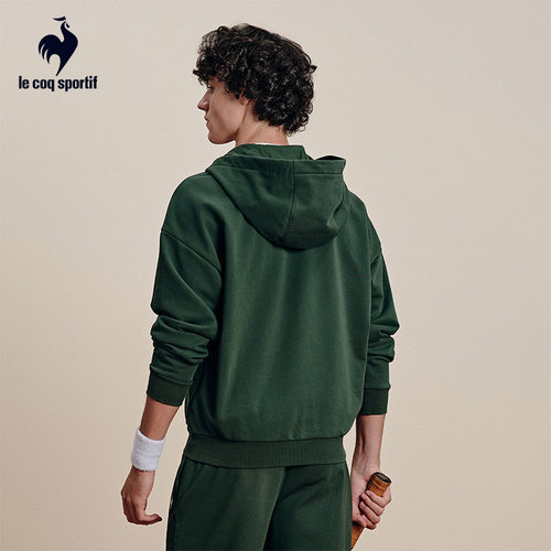 乐卡克法国公鸡春季男女同款连帽开衫外套情侣款拉链廓形外搭开衫 - 图1