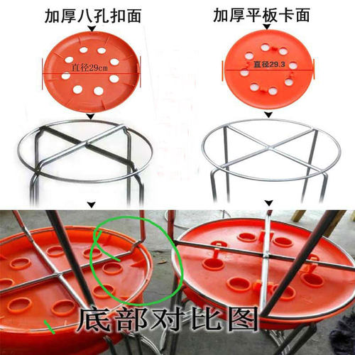 圆凳面板凳面钢筋凳子面塑料凳子面八孔扣面地毯凳面凳子配件坐面 - 图2