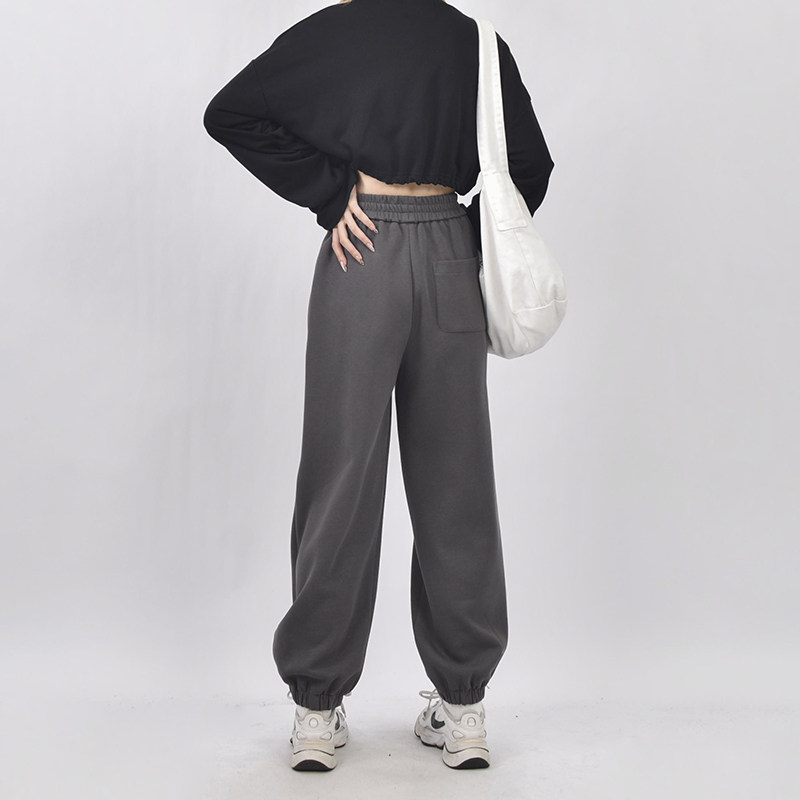 束脚卫裤女秋季新款裤子休闲宽松显瘦潮流美式白色萝卜哈伦运动裤,淘宝优惠券,粉丝福利购,淘宝优惠卷