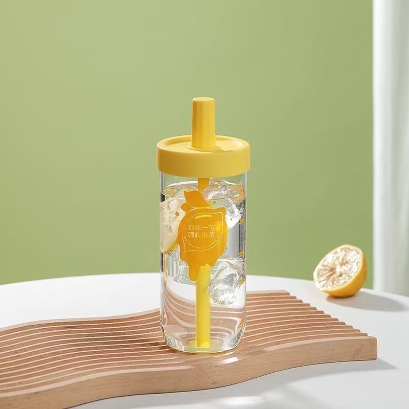 网红吸管杯子高颜值玻璃杯便携水杯果汁夏季耐高温大容量新款水杯,淘宝优惠券,粉丝福利购,淘宝优惠卷