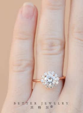 星芒克拉群镶求婚白金戒托