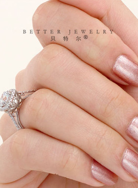贝特尔925纯银复古小众女钻戒