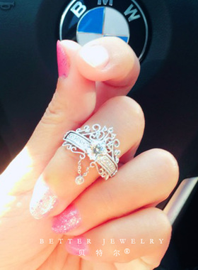 纯银指环情侣对戒定制