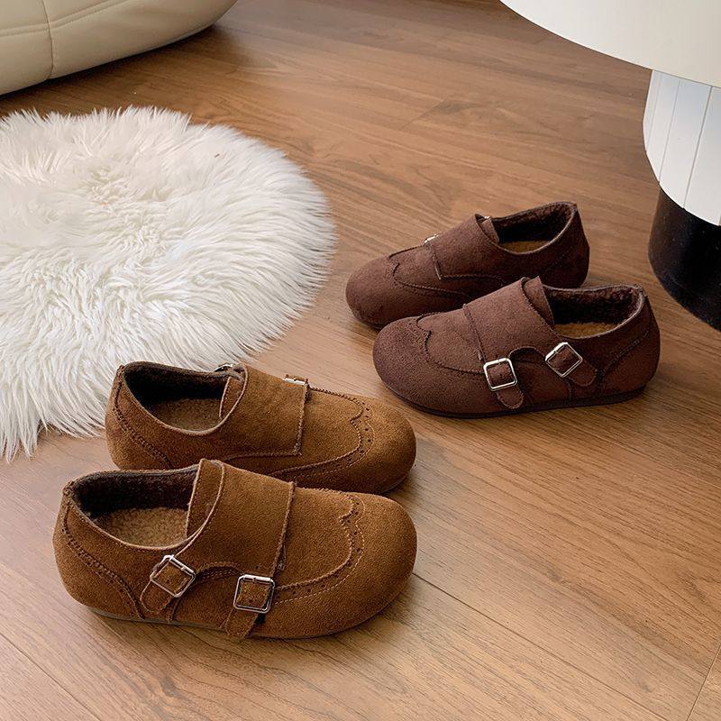 复古加绒勃肯棉鞋乐福鞋女2025秋冬新款英伦风扣带轻便软底豆豆鞋,淘宝优惠券,粉丝福利购,淘宝优惠卷