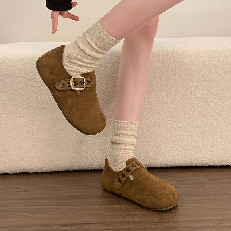 内增高厚底全包勃肯鞋女鞋子2026春季新款一脚蹬丑萌豆豆乐福单鞋,淘宝优惠券,粉丝福利购,淘宝优惠卷