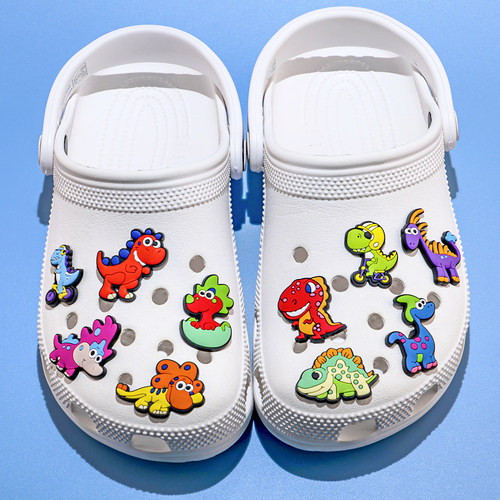 跨境新款洞洞鞋花配饰恐龙动物系列现货可爱卡通手环装饰PVC鞋扣 - 图2
