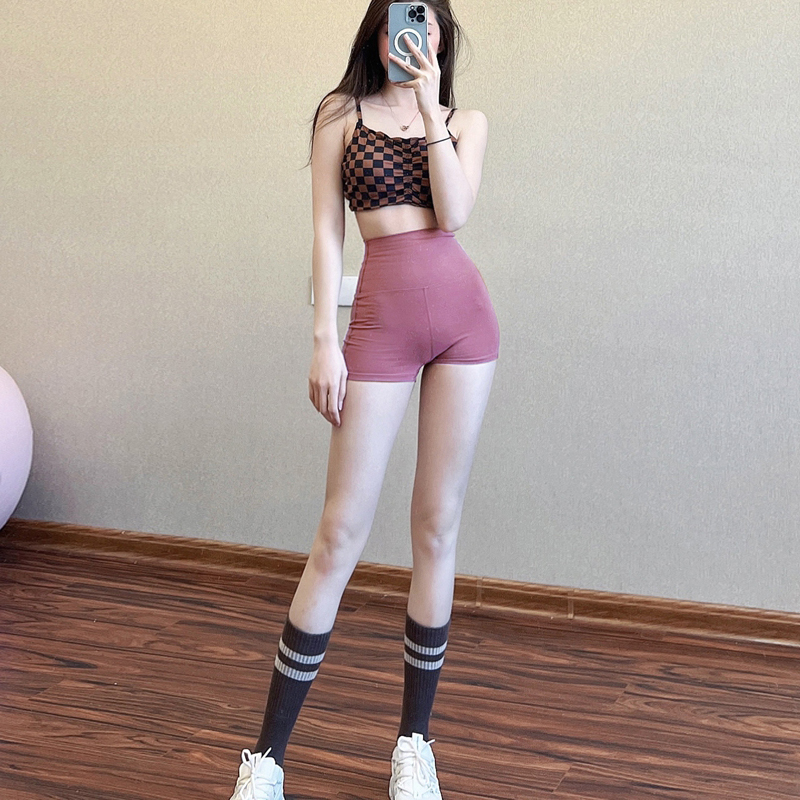 高腰蜜桃臀健身短裤女运动速干性感紧身弹力收腹提臀瑜伽欧美