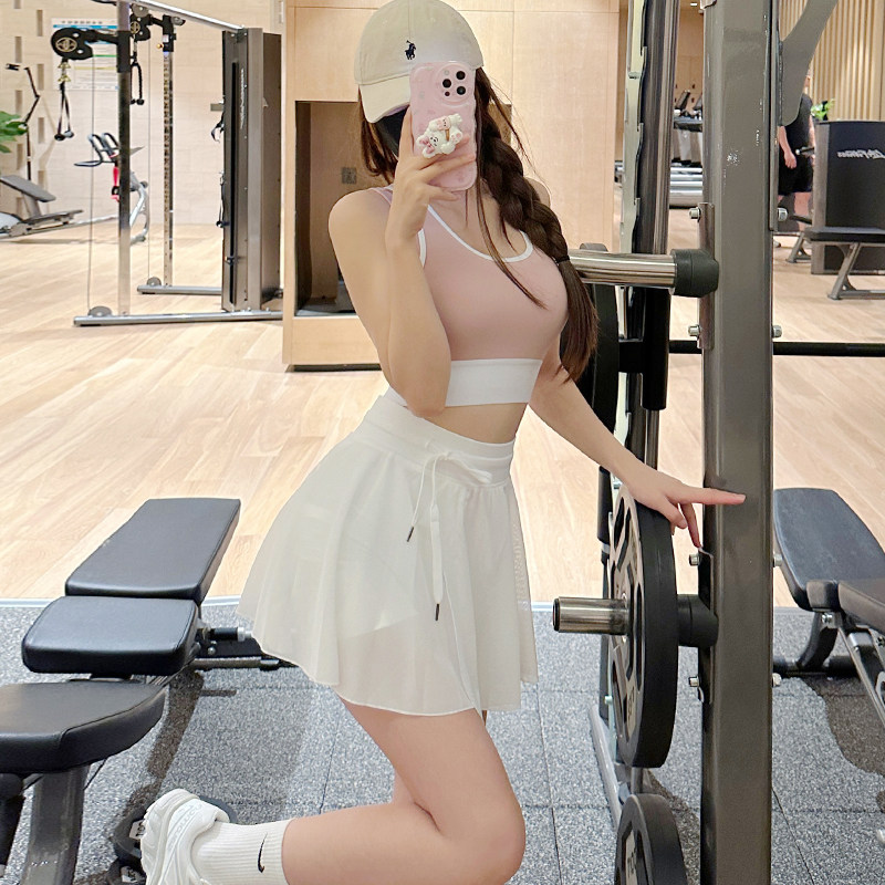 瑜伽短裙女高腰防走光专业透气健身网球裙羽毛球白色运动半身裙,淘宝优惠券,粉丝福利购,淘宝优惠卷