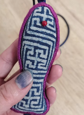 原创民族风设计小众布艺复古项链