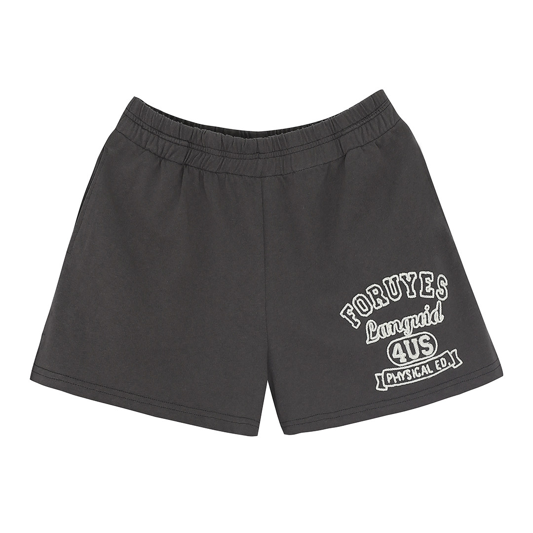 FORUYES官方店 美式复古校园风标语logo国潮流百搭修身休闲短裤,淘宝优惠券,粉丝福利购,淘宝优惠卷