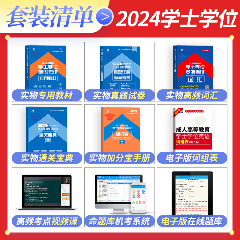 【广东高校联盟】广东省学士学位英语2024教材历年真题天一成人高考本科考试过成考自考函授生高等教育专用专升本零基础资料包教材-图1