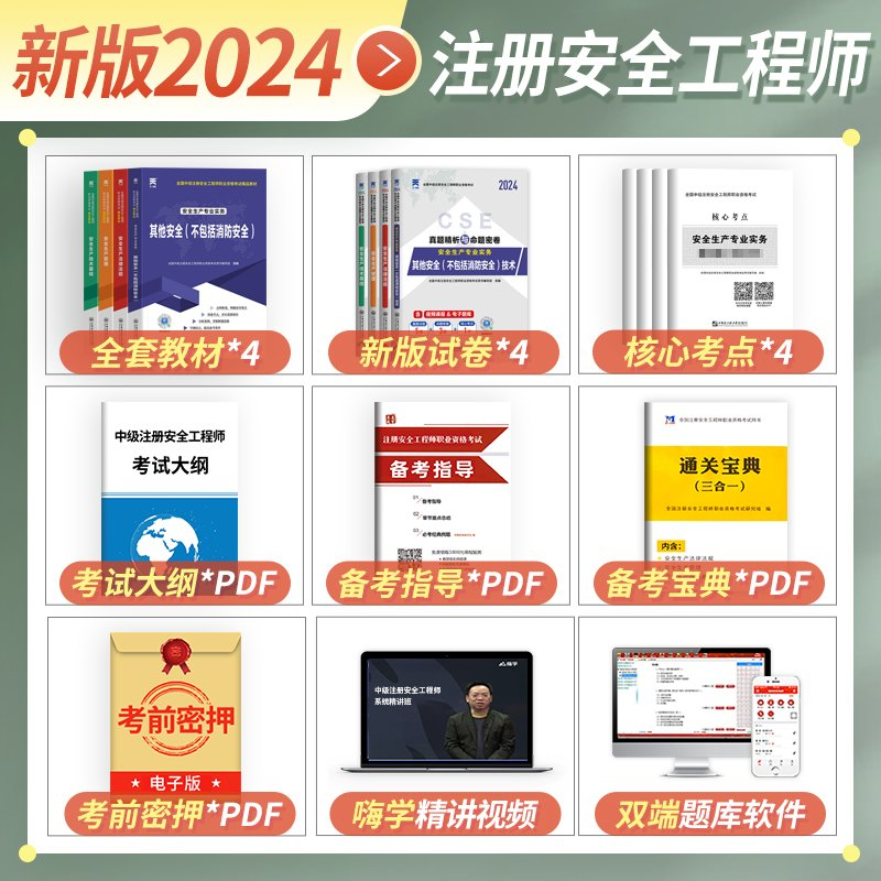 注册安全师工程师2024年教材历年真题库试卷考点速记全套中级注安官方考试书建筑化工其他安全生产法律法规初级习题集试题视频网课 - 图1