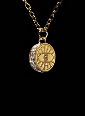 男女同款李桢航器品牌沐阳之眼夹心莫桑钻项链