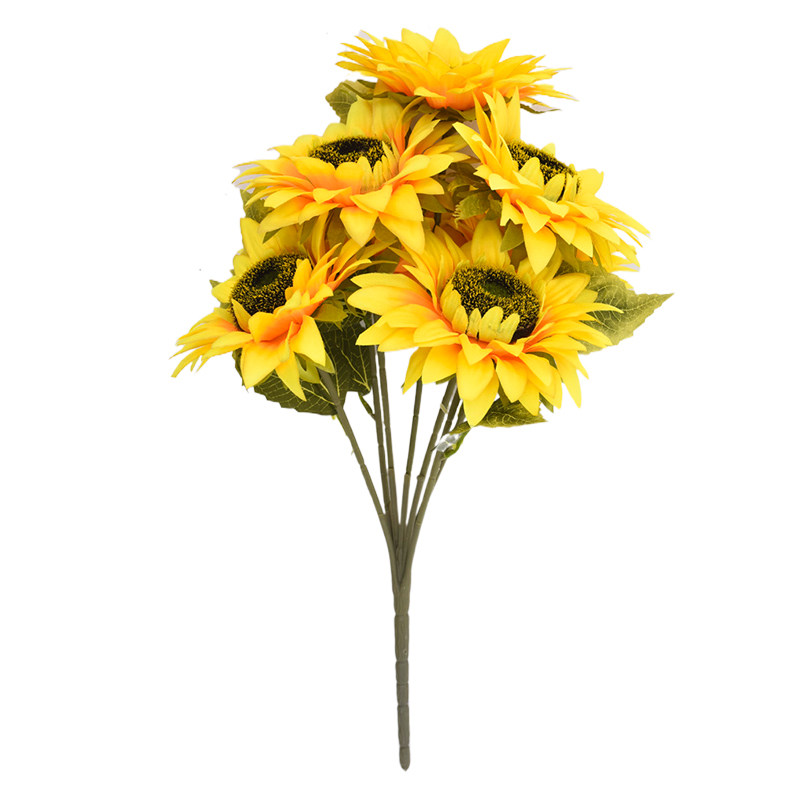太阳花向日葵仿真花假花家居装饰把花束客厅摆件拍摄道具塑料绢花,淘宝优惠券,粉丝福利购,淘宝优惠卷