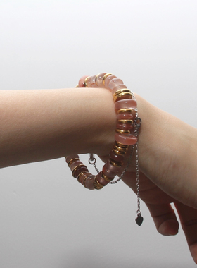 Amotional南红玛瑙手串手链红金撞色手饰原创小众夏季叠戴