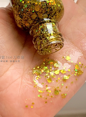 金色亮片亮晶晶啫喱膏华改假发