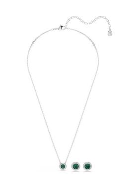 海外代购Swarovski/施华洛世奇女士项链龙虾扣镀铑绿色日常搭配