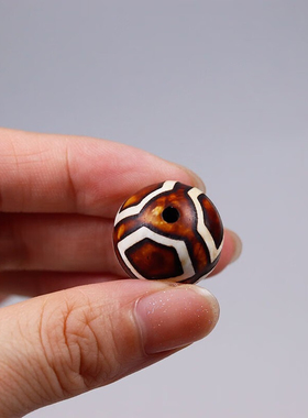 西藏圆珠单珠大龟甲寿天珠手链项链吊坠玛瑙配件散隔顶珠文玩佛珠