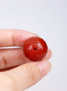 福纹天珠天然西藏包浆风化单珠diy散珠腰珠老玛瑙玉髓玉石饰品