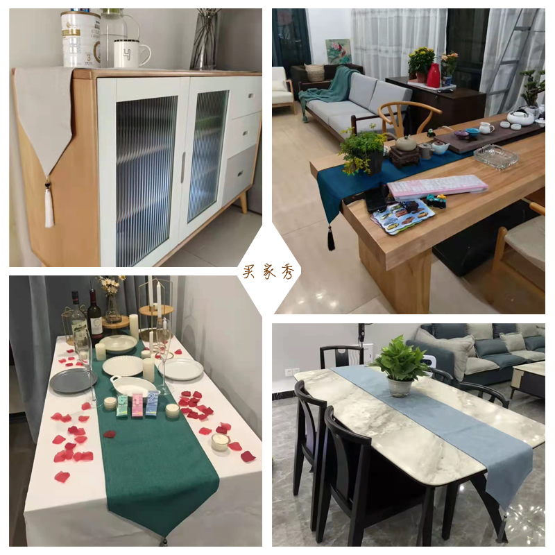 餐桌旗现代简约茶几旗布新中式茶席电视柜鞋柜盖布美容床旗床尾巾,淘宝优惠券,粉丝福利购,淘宝优惠卷