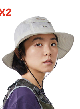 EX2伊海诗帽子男女夏天遮阳防晒帽大檐速干透气时尚太阳帽367081