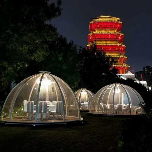 新品半圆型球形透明PC星空屋玻璃网红泡泡屋民宿帐篷酒店户外野营 - 图1