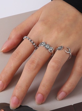 跨境外贸欧美风走创意夸张个性时尚欧美跨境新款开口关节戒指创意