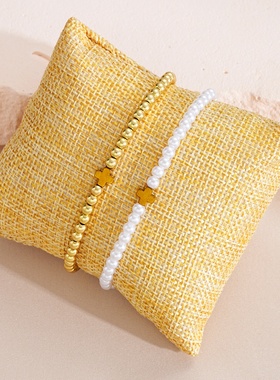 跨境外贸欧美风走创意夸张个性时尚跨境欧美新款简约ccb仿珍珠