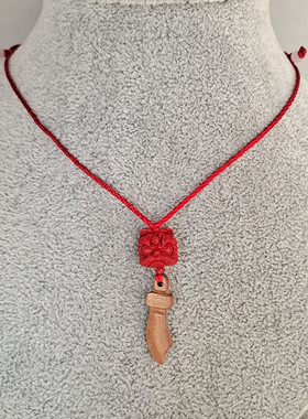 男女通用桃木朱砂国风手工雕刻