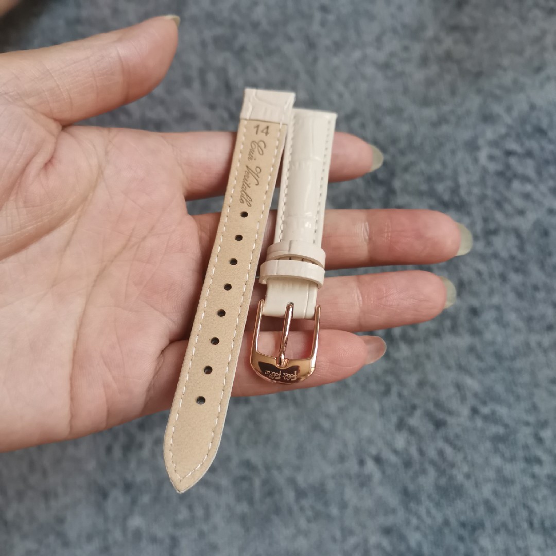 12/14/16/18芙丽芙丽手表带Folli Follie藕色皮表带藕粉真皮表链 - 图0