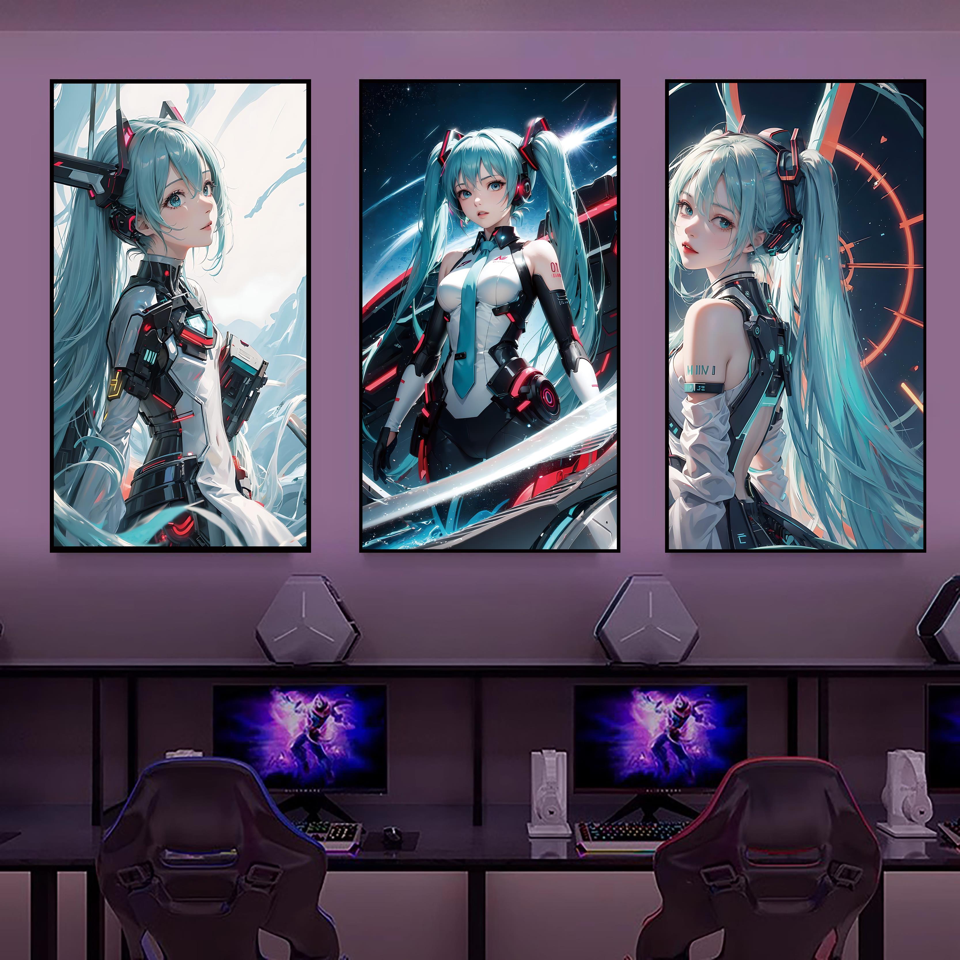 初音未来挂画二次元周边动漫装饰画电竞房网咖墙画房间装饰礼物