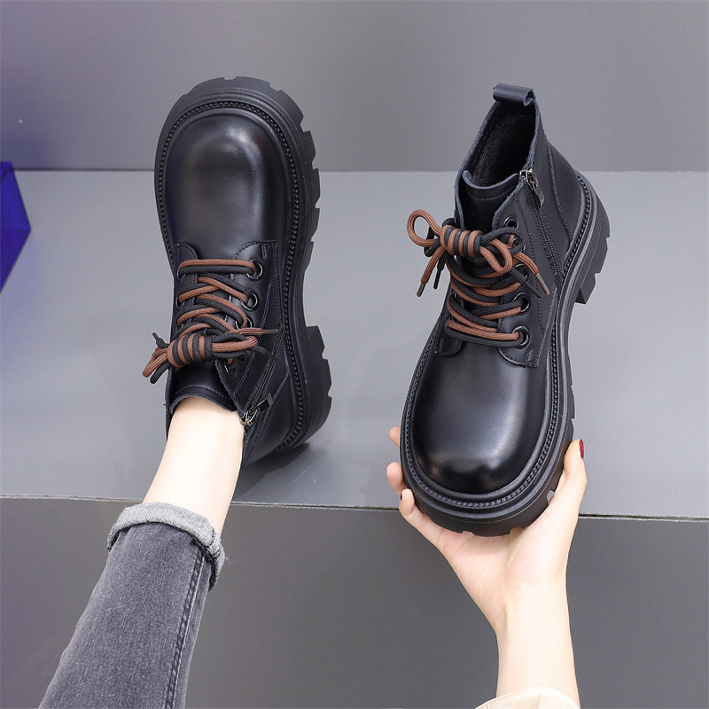 爆款马丁靴女2025新款秋冬单靴小个子复古美拉德圆头厚底增高短靴,淘宝优惠券,粉丝福利购,淘宝优惠卷