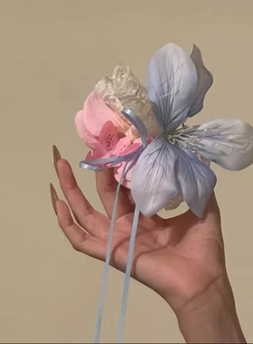如花在野~春季纯欲风花朵发夹女甜美气质侧边夹拍照氛围感头饰