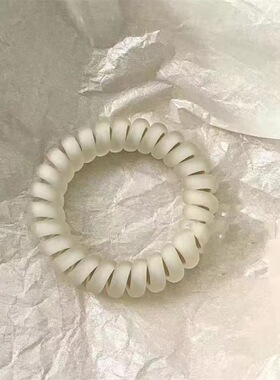 简约扎头海盐蓝磨砂电话线发圈气质皮筋女头绳高弹力耐用无痕发绳