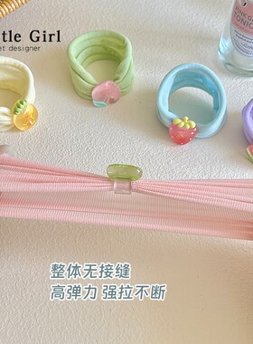 糖果色儿童水果面膜肌发圈高弹力扎头发橡皮筋柔软不伤发发圈发圈