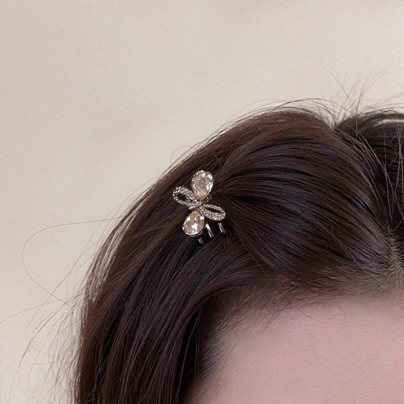 2025新款蝴蝶结水钻发夹侧边碎发发卡小号抓夹盘发器刘海夹子头饰,淘宝优惠券,粉丝福利购,淘宝优惠卷
