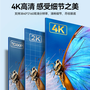 山泽HDMI2.0高清连接线4K电视机顶盒显示器屏投影仪电脑音视频线