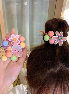 儿童皮筋头绳小女孩扎头发高弹力发圈发饰女童不伤发可爱发绳头饰
