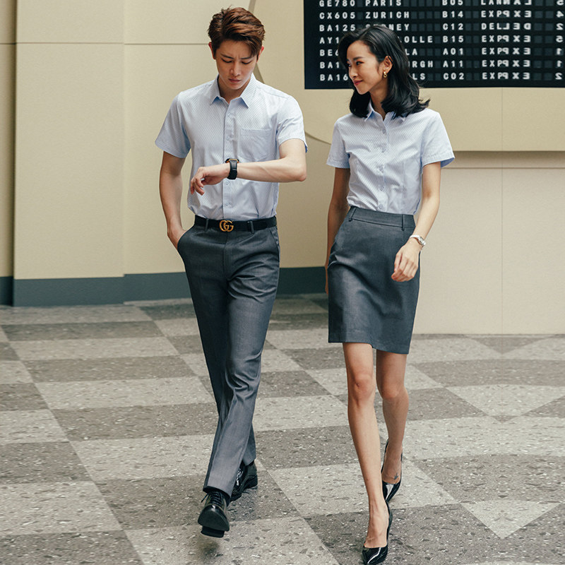 职业装长袖秋季公务员面试短袖套裙 秋安职业女裙套装