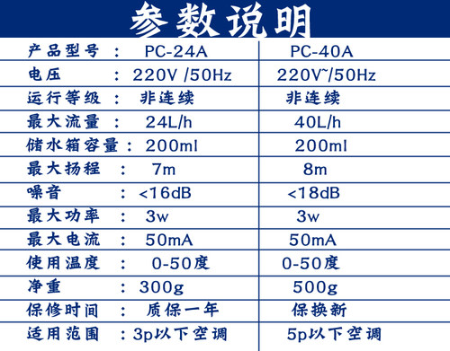 PC-24A/40A空调排水泵自动空调排水器空调冷凝水提升泵送水管-图1