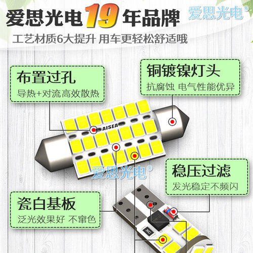 图雅诺X5/大V LED阅读灯顶灯车内灯泡后备箱尾箱灯改装超高亮福田 - 图2
