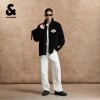 Lingzhi Jack Jones 2026 new autumn and winter men's cotton coat wool blend warm lapel embroidered jacket fashion