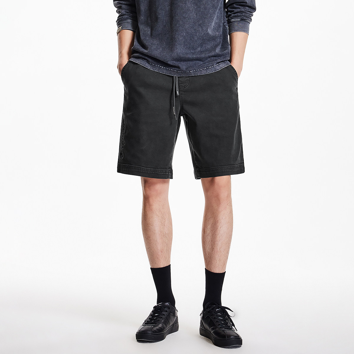 绫致杰克琼斯秋冬男短裤时尚流行宽松水洗工艺牛仔字母印花,淘宝优惠券,粉丝福利购,淘宝优惠卷