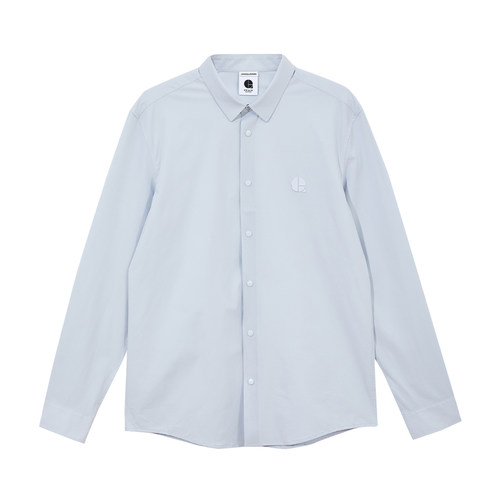 tq区绫致杰克琼斯2025春夏男直筒翻领logo胶印长袖纯色衬衫男 - 图3