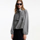 Lingzhi SEASON HIGH Autumn Loose Stand Collar Windproof Zipper Access Control Pocket Long Sleeve Top ເຄື່ອງນຸ່ງຜູ້ຍິງ