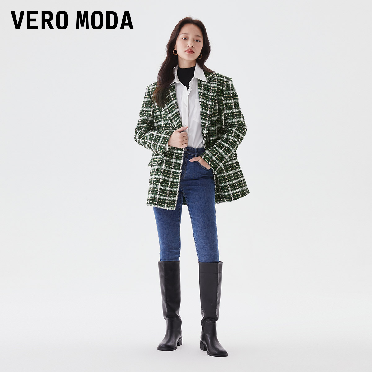 VeroModa两粒扣小香风西装外套