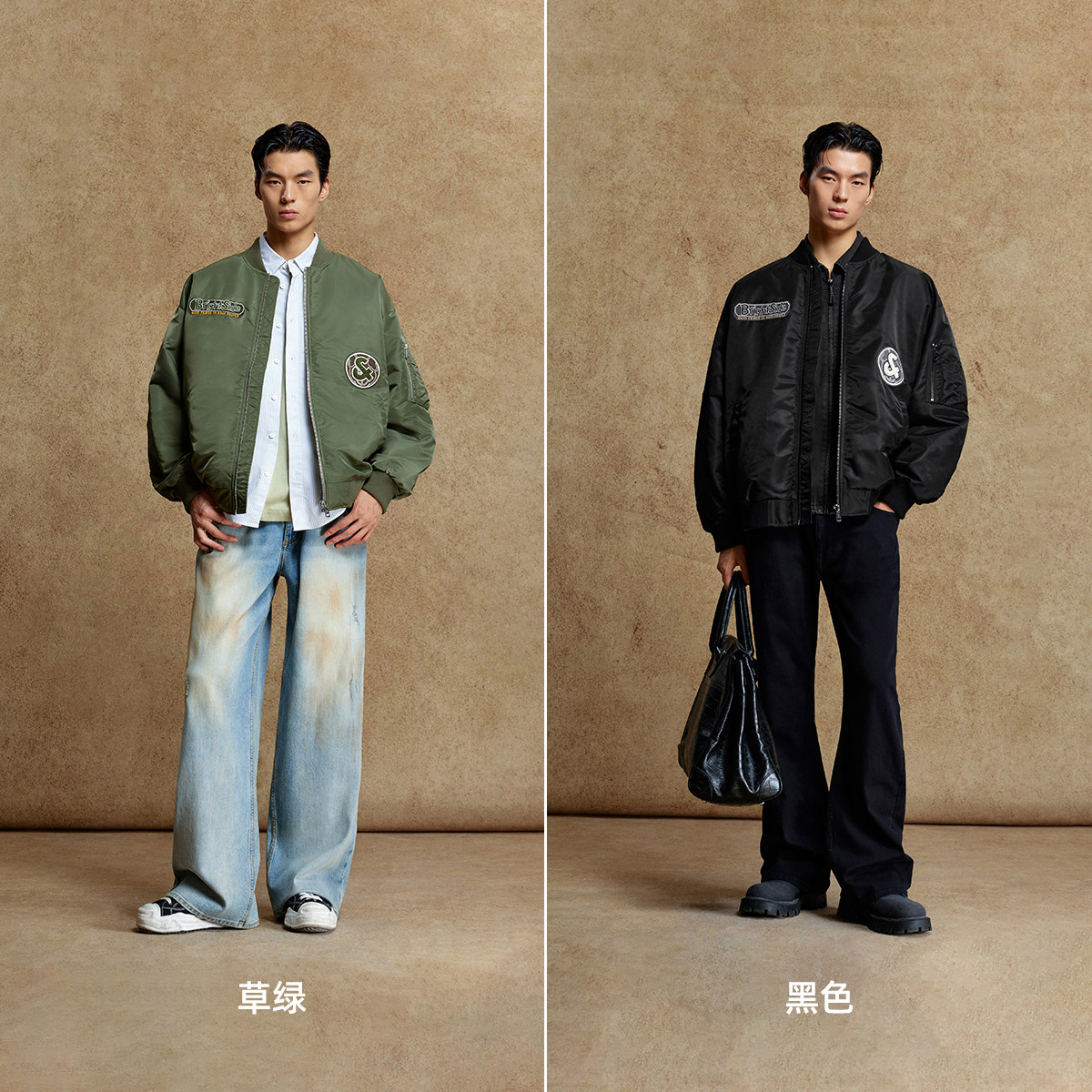 TQ District Lingzhi Jack Jones Men's Cotton Clothes Autumn and Winter Towel Embroidered Patch Baseball Collar Casual Jacket