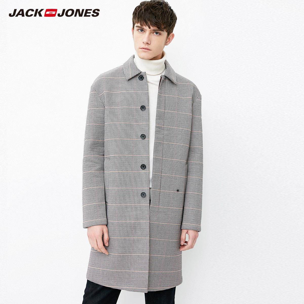 218121532 杰克琼斯男士春夏新装男中长款风衣外套 JackJones 218121532 杰克琼斯男士春夏新装男中长款风衣外套 JackJones